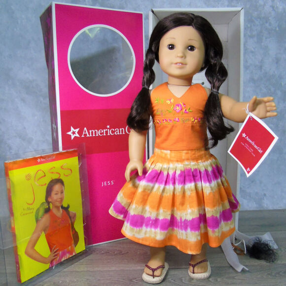 NEW American Girl 18" JESS DOLL In MEET OUTFIT Girl Of Year 2006 Shoes Book BOX! - Picture 1 of 12